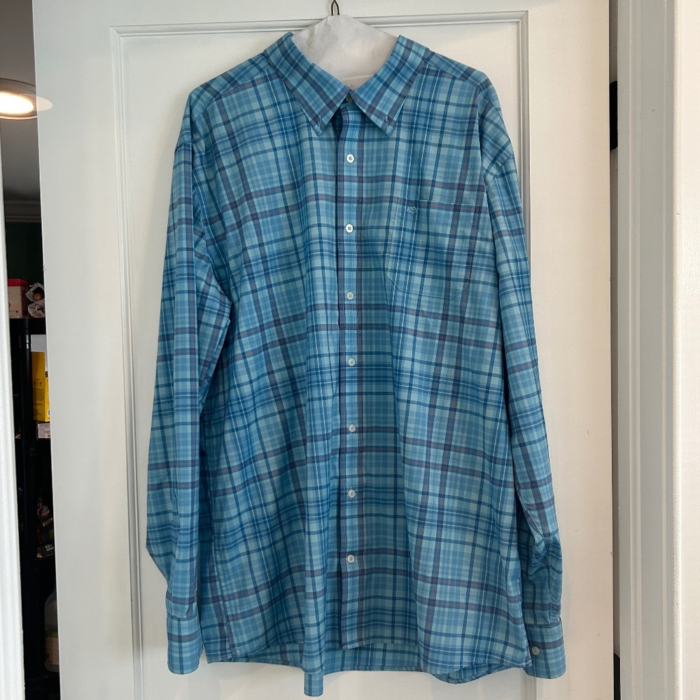 Men's Southern Tide Intercoastal Long Sleeve Button Shirt Blue XXL